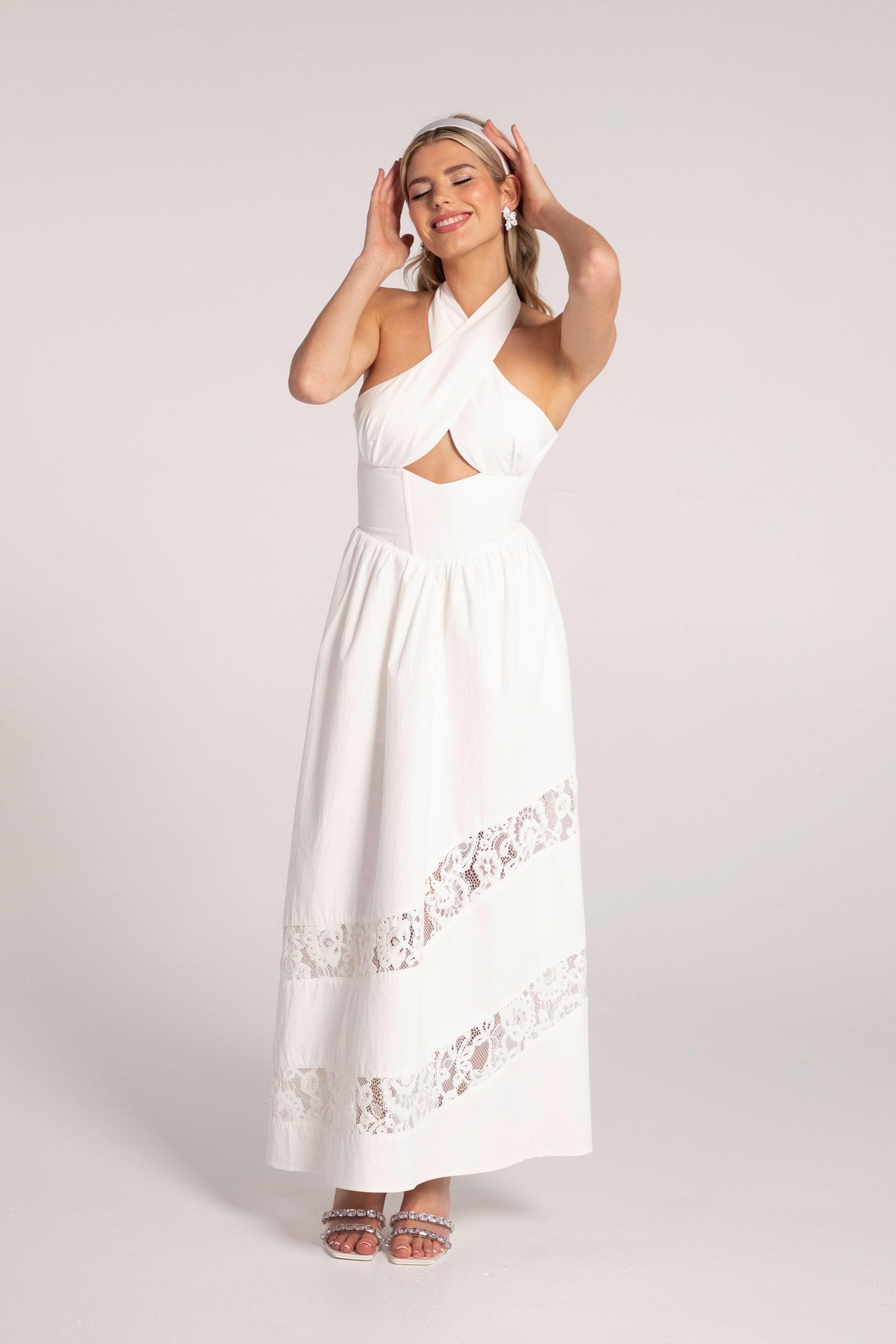 Portia Lace Dress (White) (Final Sale) Product Image
