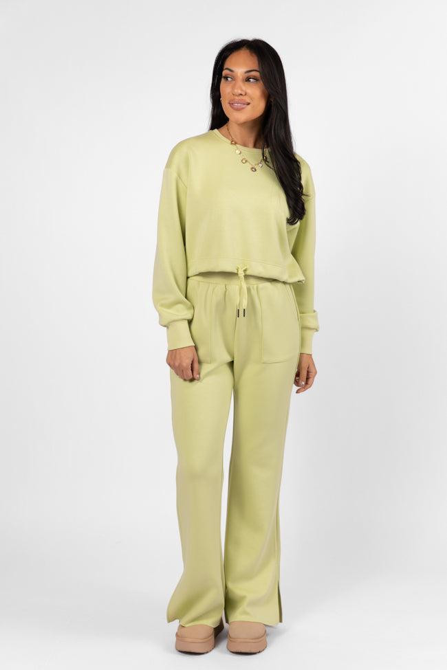 Only One Lime Wide Leg Pull On Pants FINAL SALE Product Image
