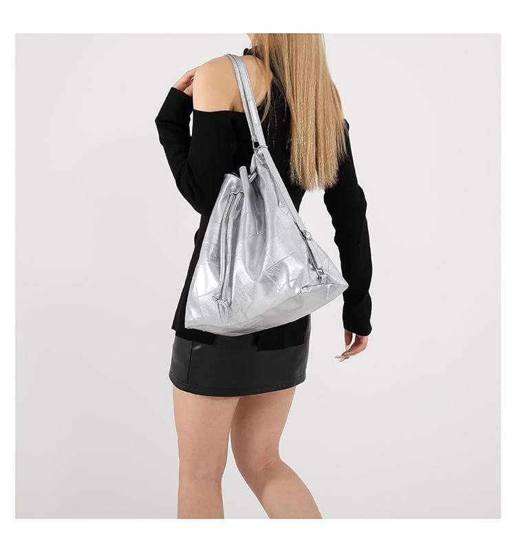 Faux Leather Metallic Tote Bag Product Image