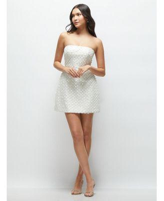 Dessy Collection Womens Pearl & Sequin Floret Strapless Mini Dress Product Image