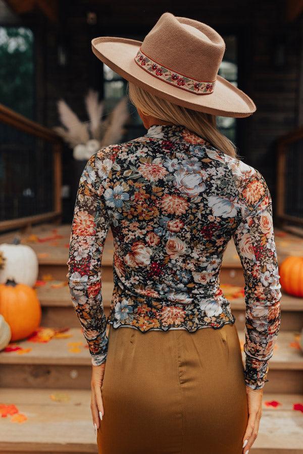 Fan Of Floral Mesh Top Product Image