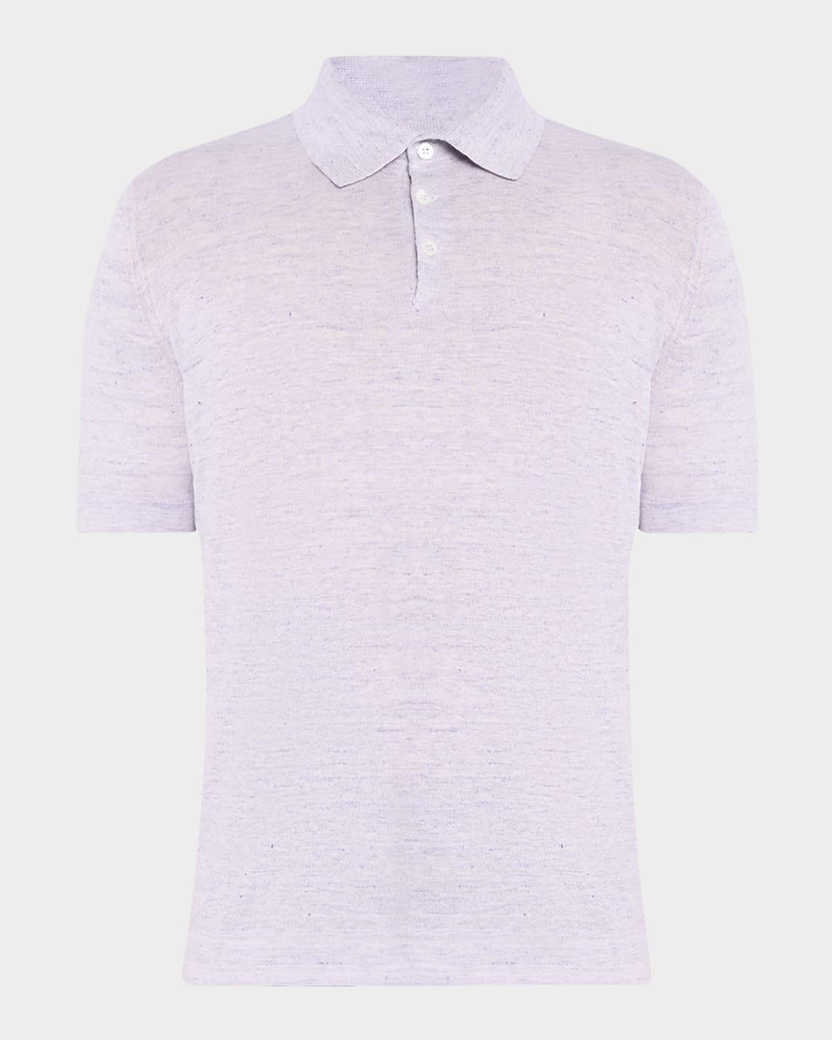 Mens Linen and Cotton Polo Shirt Product Image
