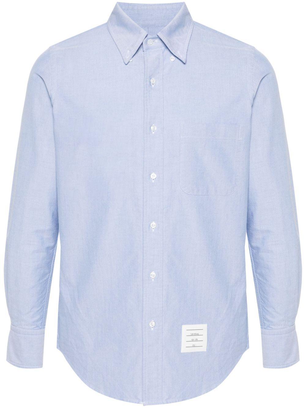 THOM BROWNE Classic Fit Cotton Button-down Shirt In Light Blue Product Image