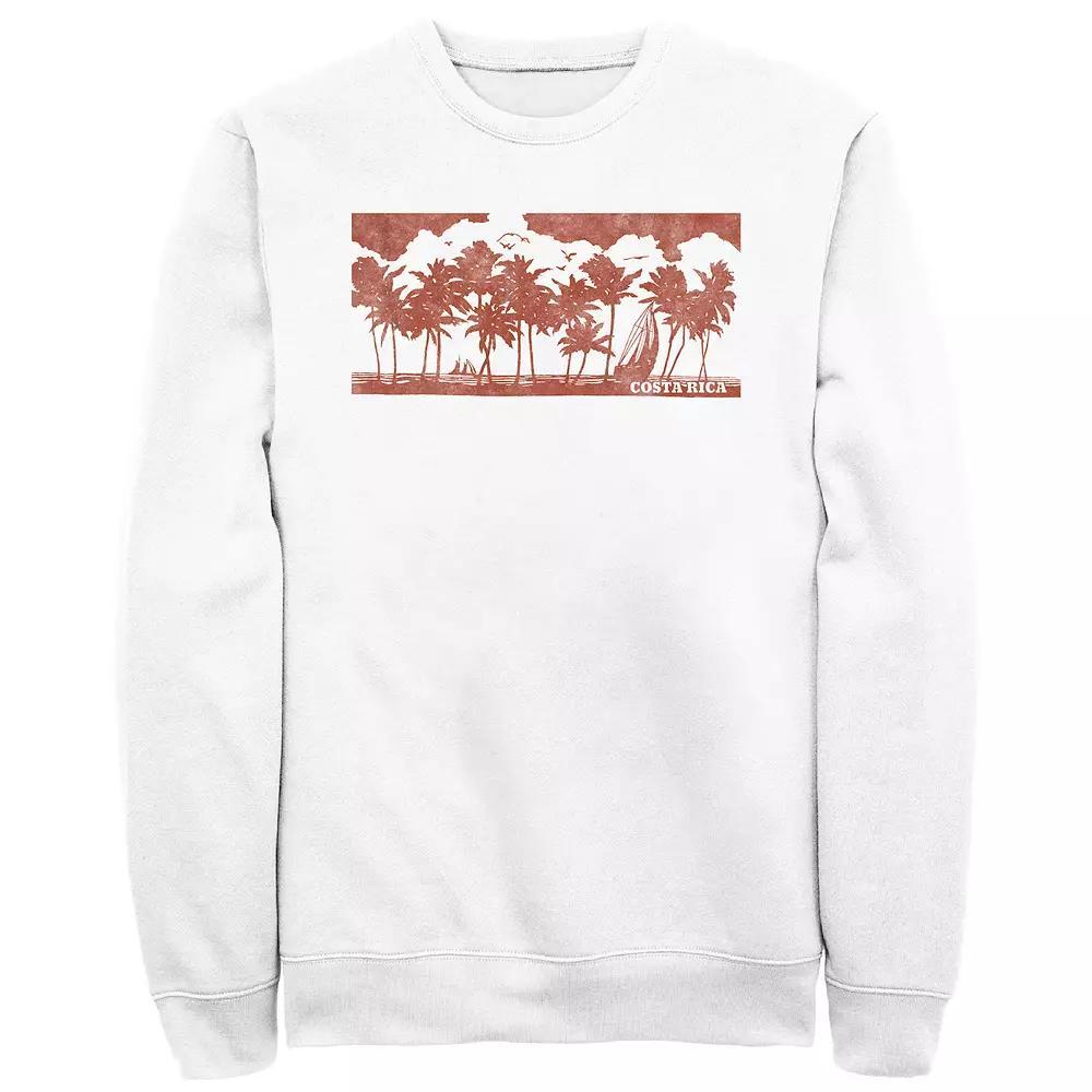 Men's Costa Rica Silhouette Skyline Sweatshirt, Size: XL, White Product Image