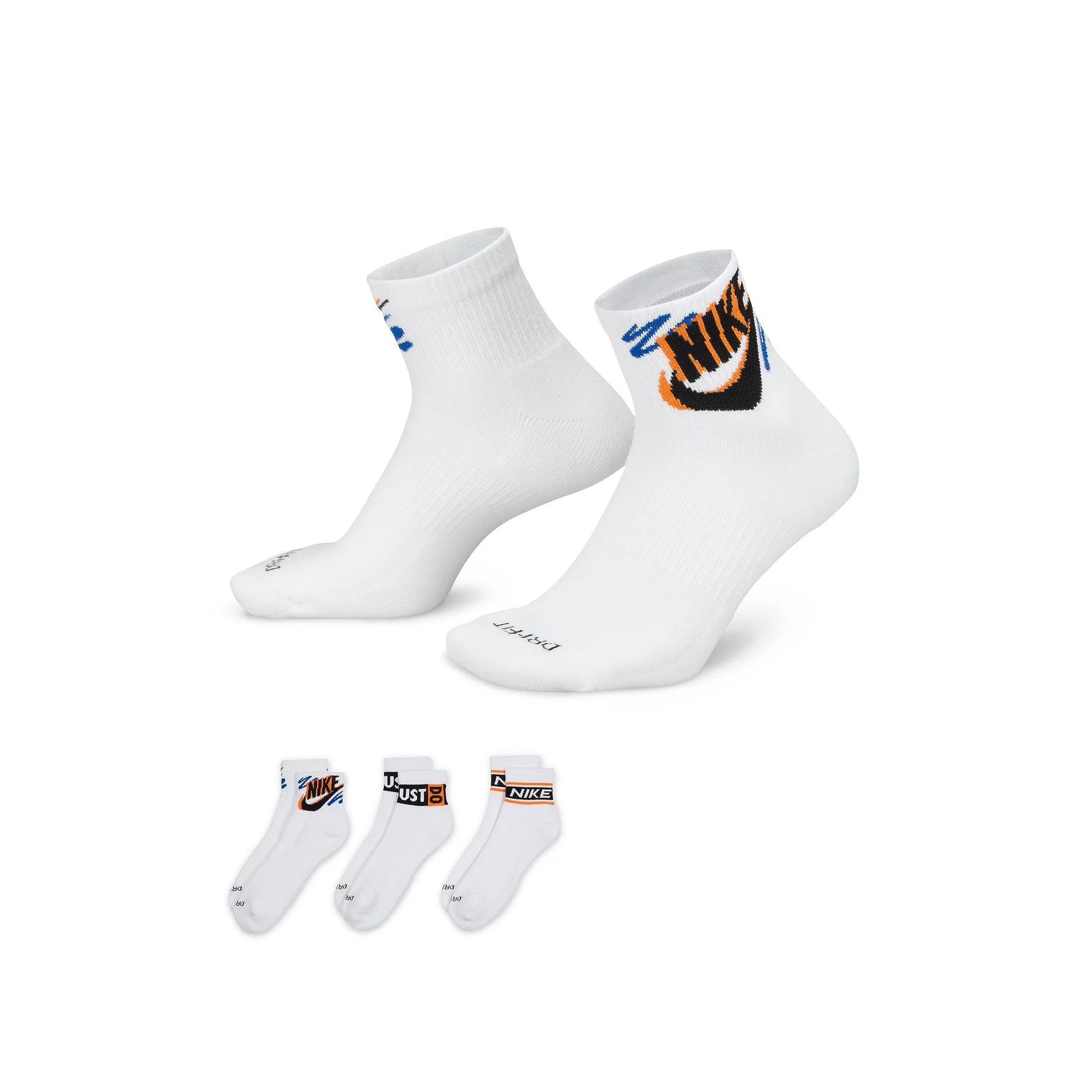 Women's Nike 3-Pack Sport Ankle Socks, Size: Medium, Black Product Image