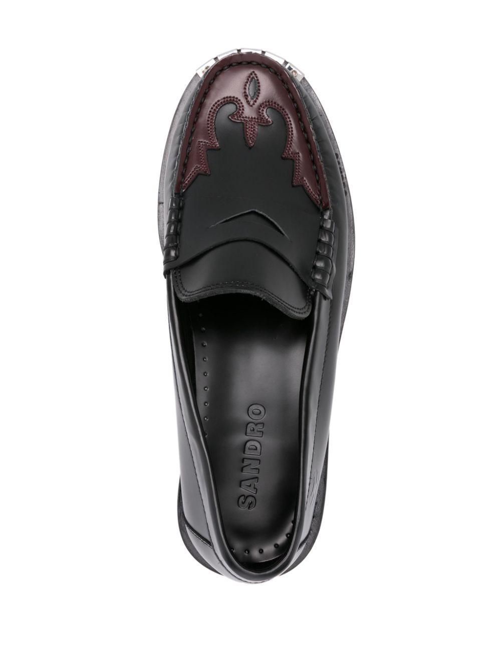 panel-detail leather penny loafers Product Image