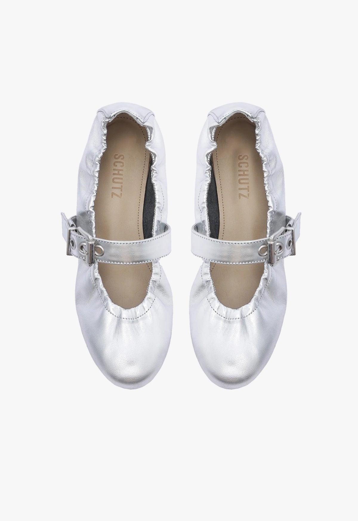 Calita Metallic Leather Flat Product Image