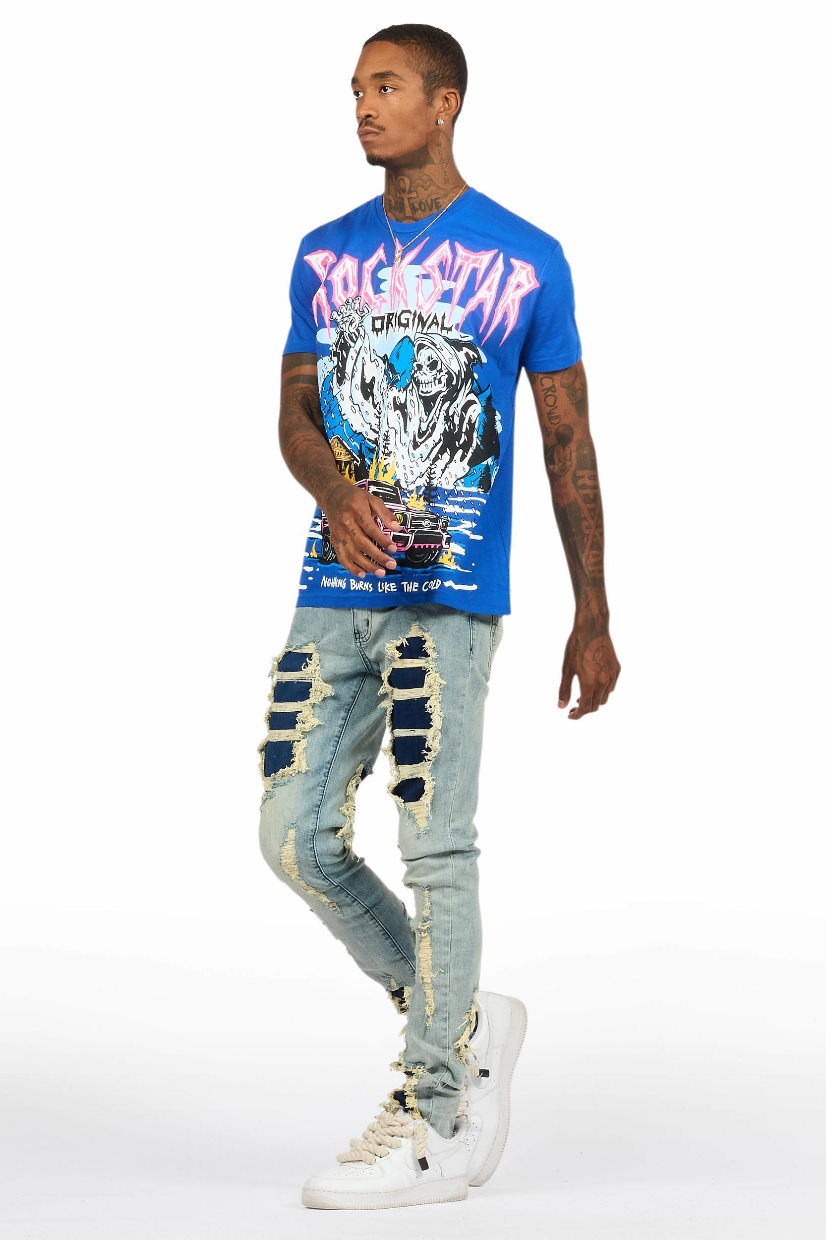 Kip Royal Blue T-Shirt/Slim Jean Bundle Male Product Image
