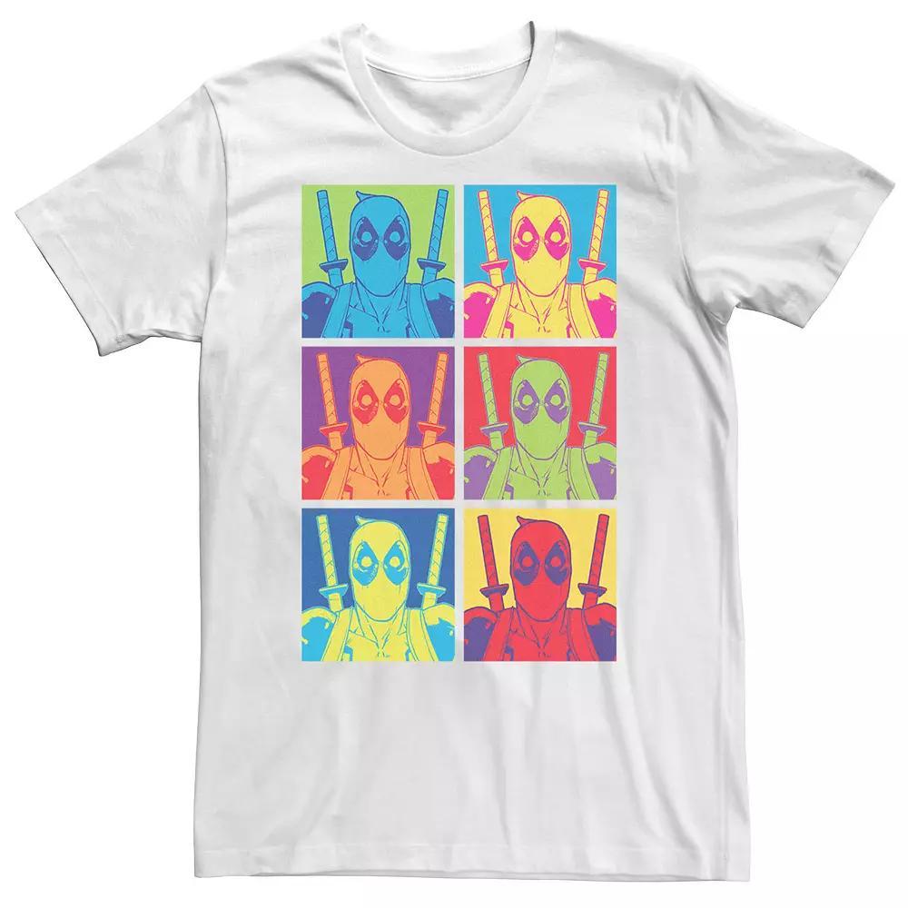 Big & Tall Marvel Deadpool Color Pop Art Box Up Repeat Tee, Mens Product Image