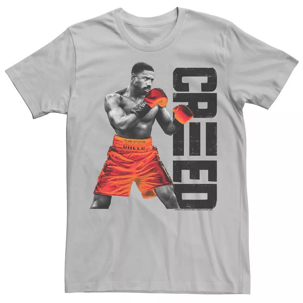Men's Creed III Fighter Stance Bright Shorts And Gloves Graphic Tee, Size: XS, Silver Product Image
