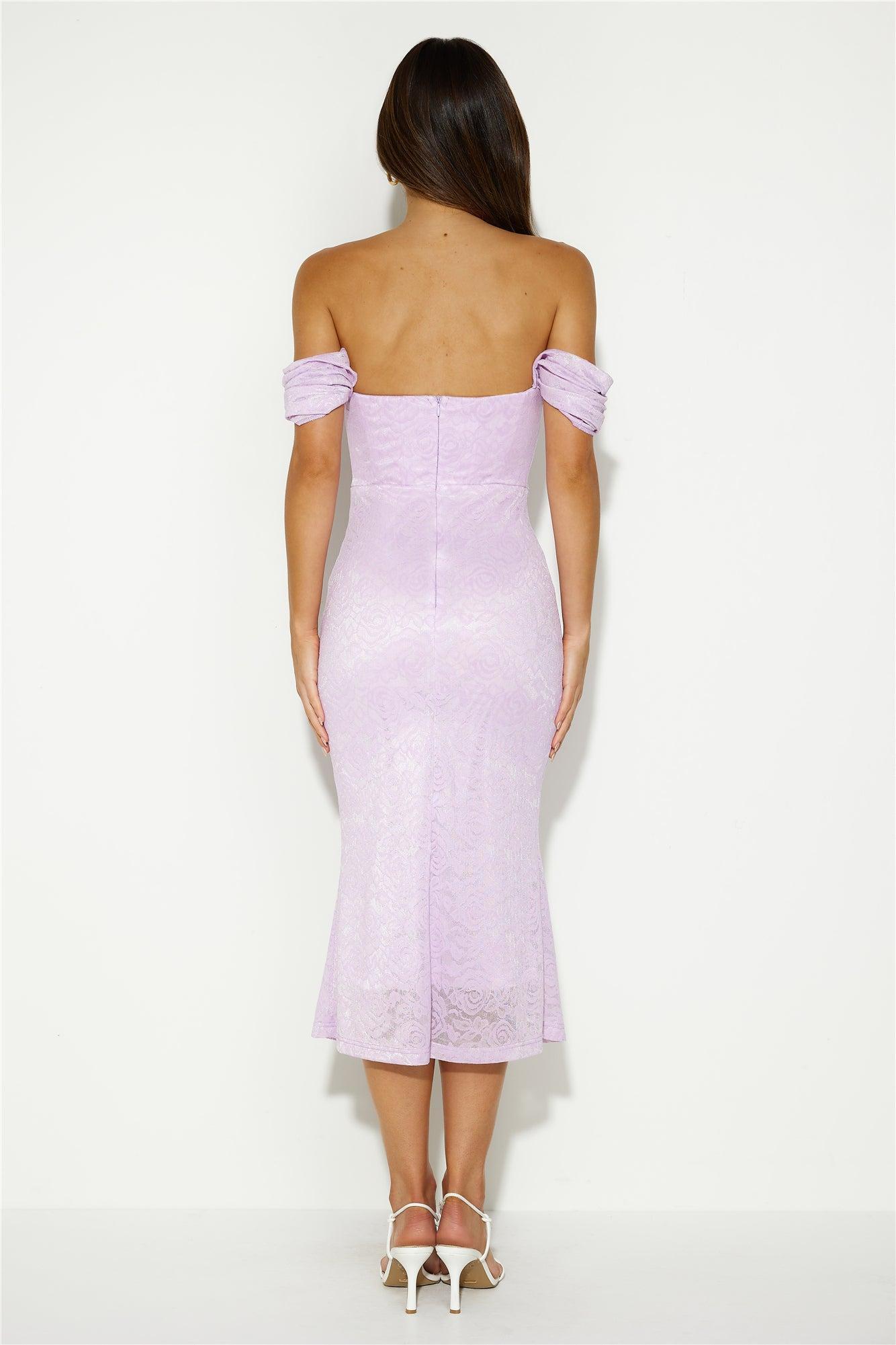 Linking Up Lace Midi Dress Lilac Product Image