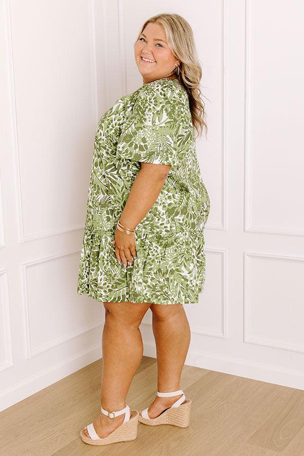 Palm Petal Breeze Mini Dress Curves Product Image