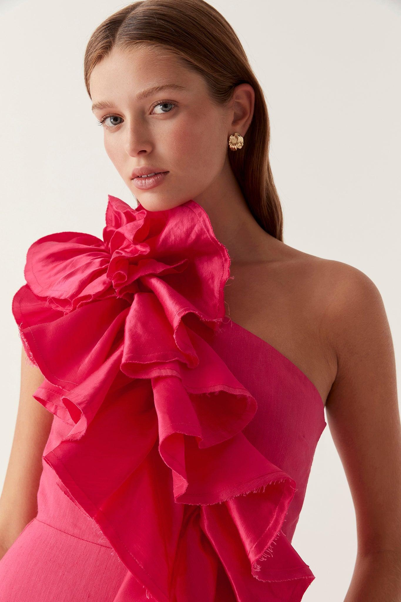 Adelia Ruffle Midi Dress Product Image