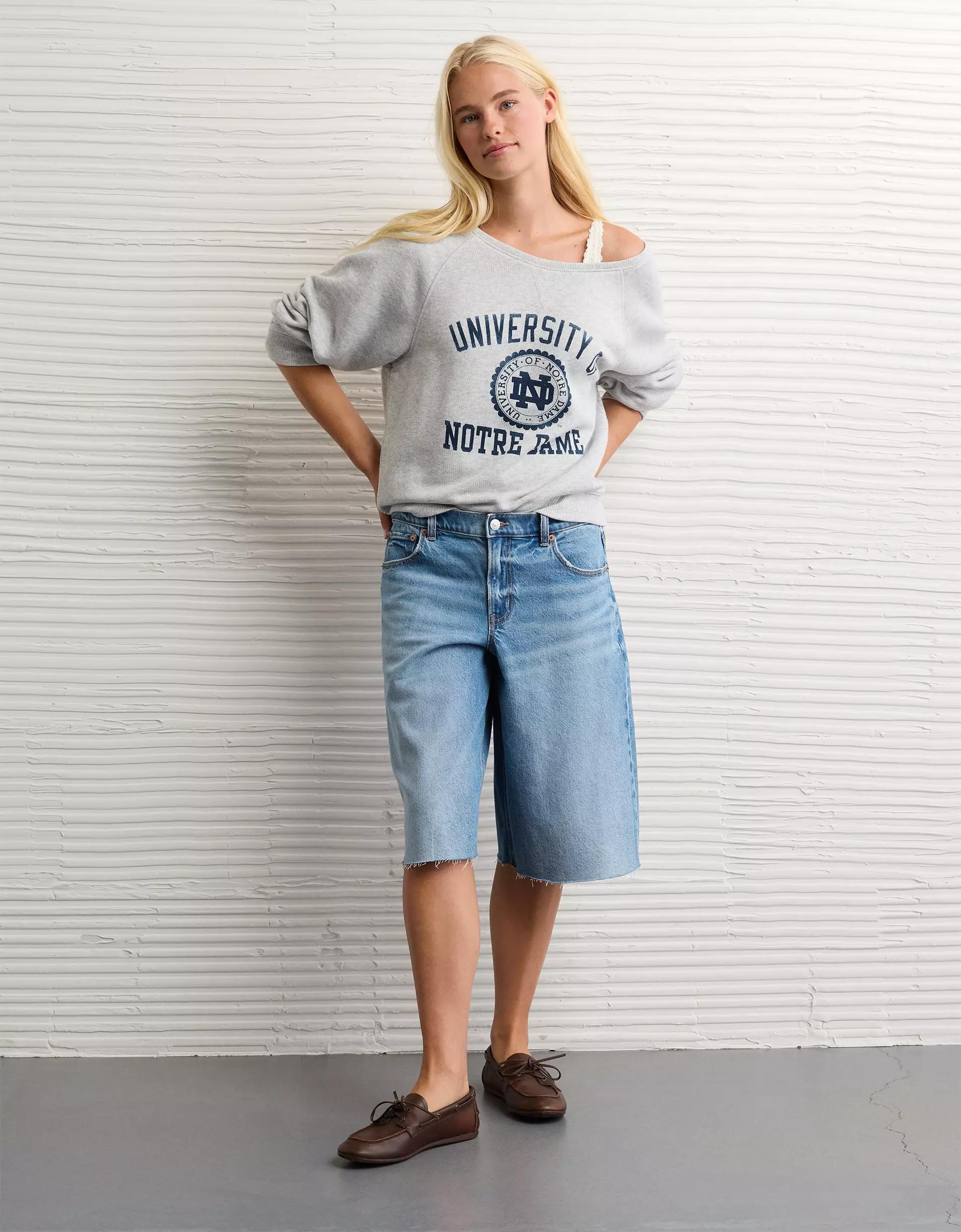 AE Notre Dame Fighting Irish Graphic Off The Shoulder Sweatshirt Product Image