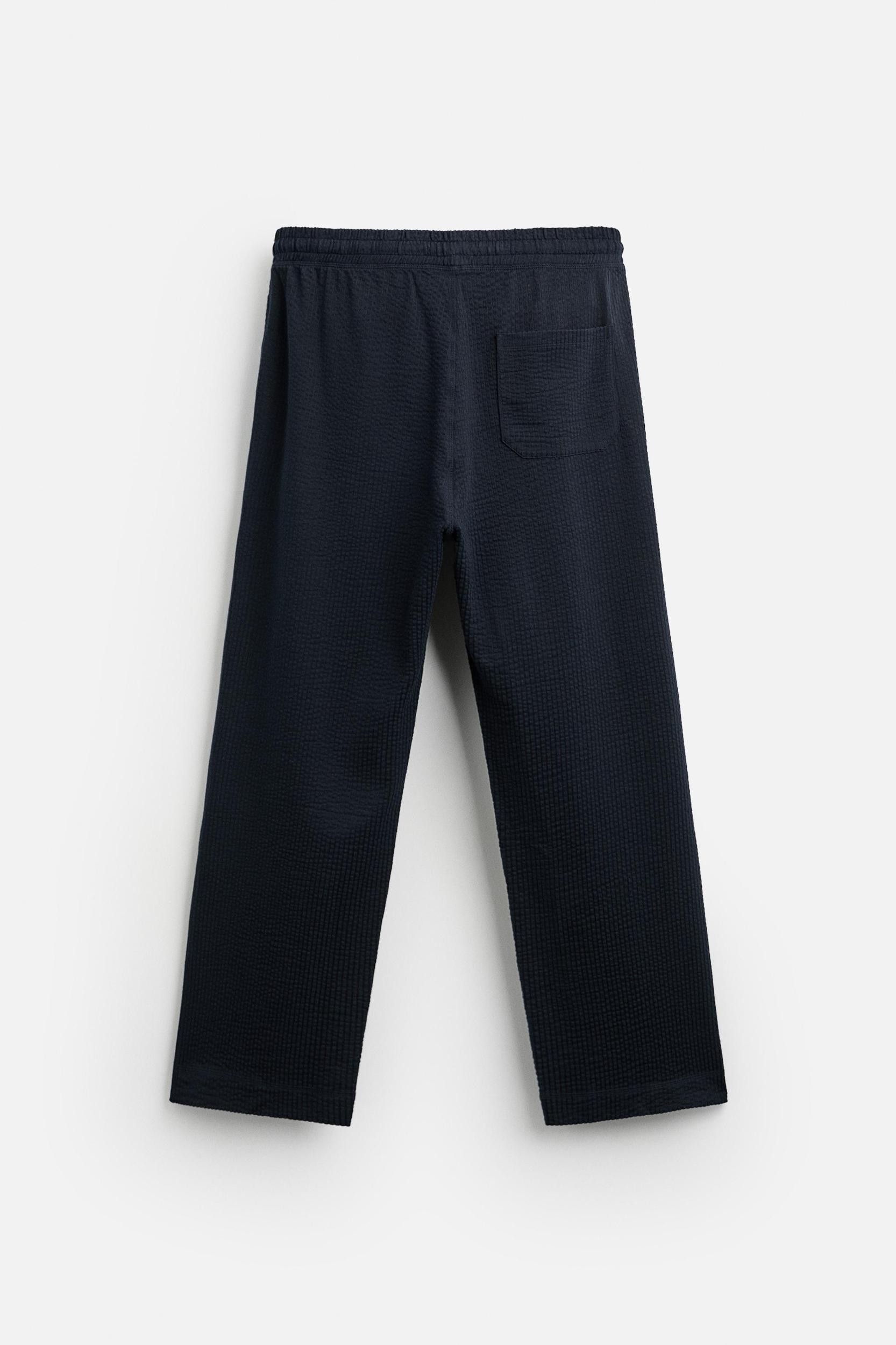 PLEATED SEERSUCKER PANTS Product Image