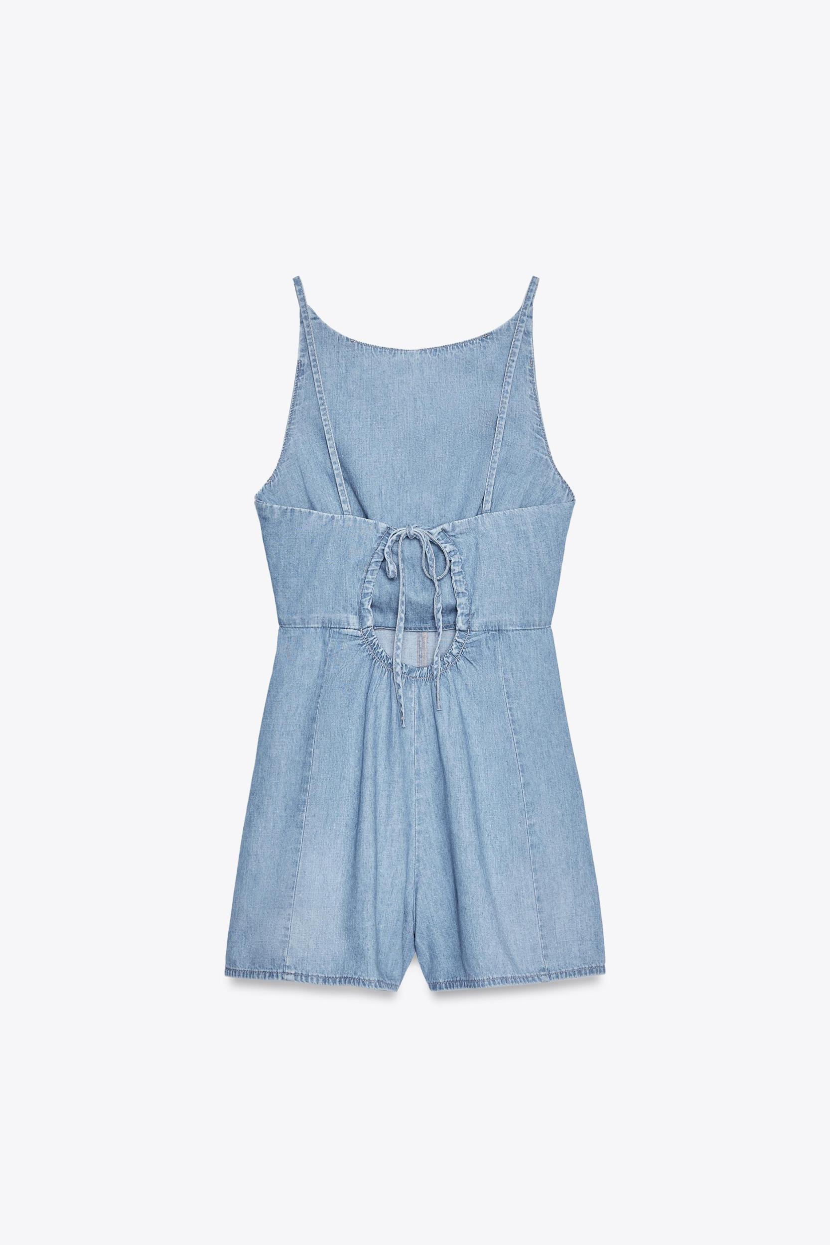 TRF DENIM SHORT JUMPSUIT Product Image