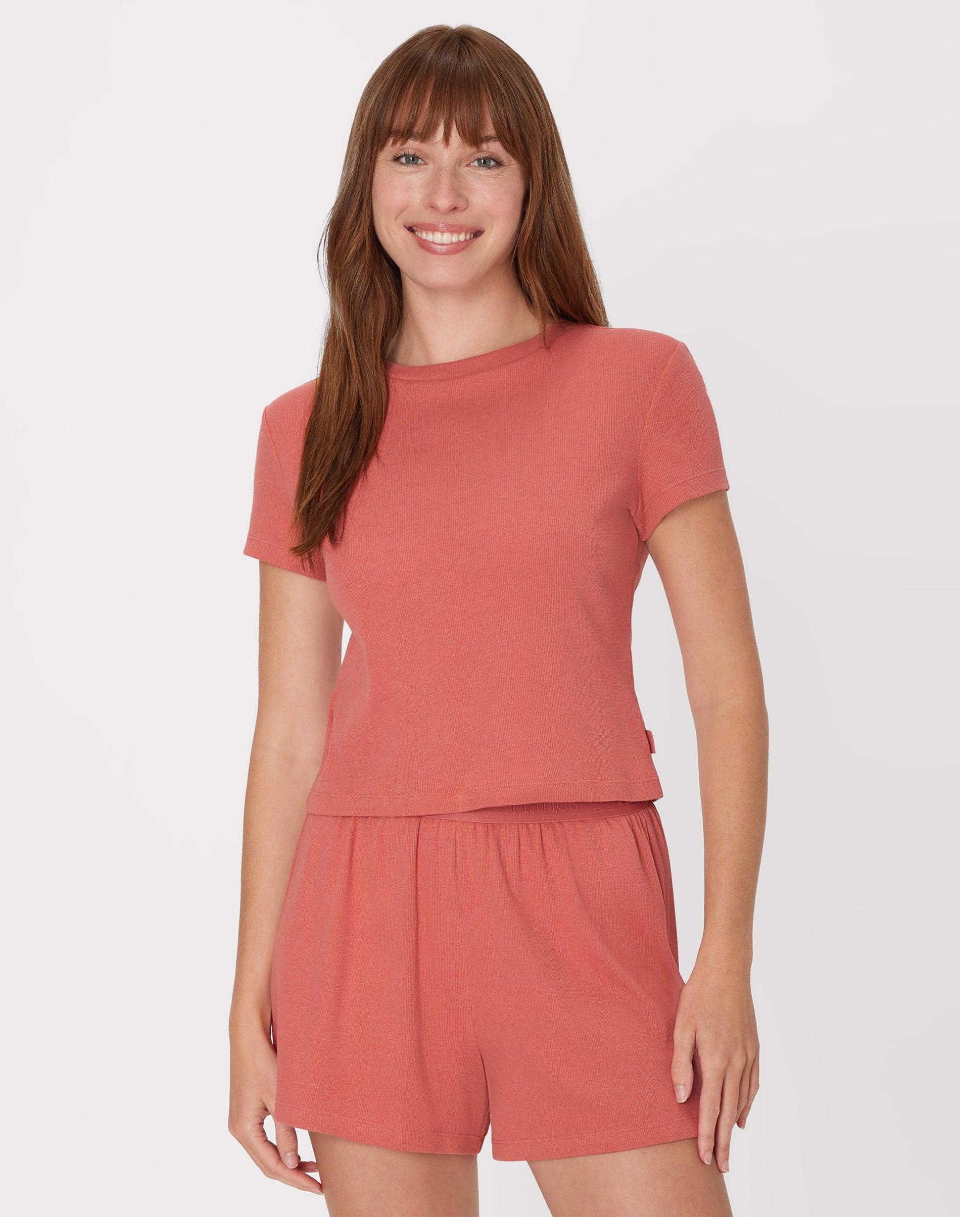 Hanes Originals Womens Supersoft Comfywear Rib Baby Doll Tee Faded Sage Green L Product Image