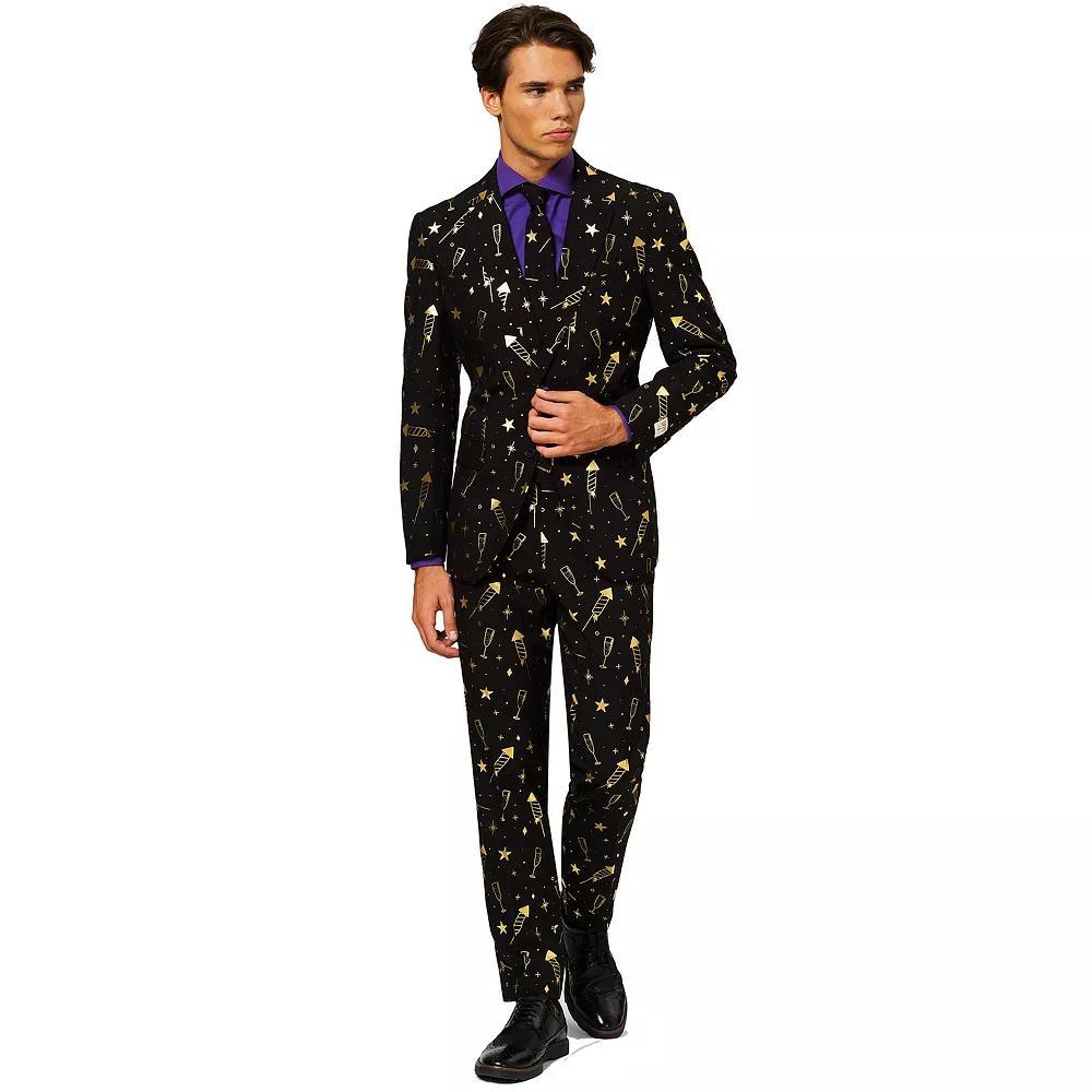 Men's OppoSuits Slim-Fit Fancy Fireworks Novelty Suit & Tie Set, Size: 36 - Regular, Multi Product Image