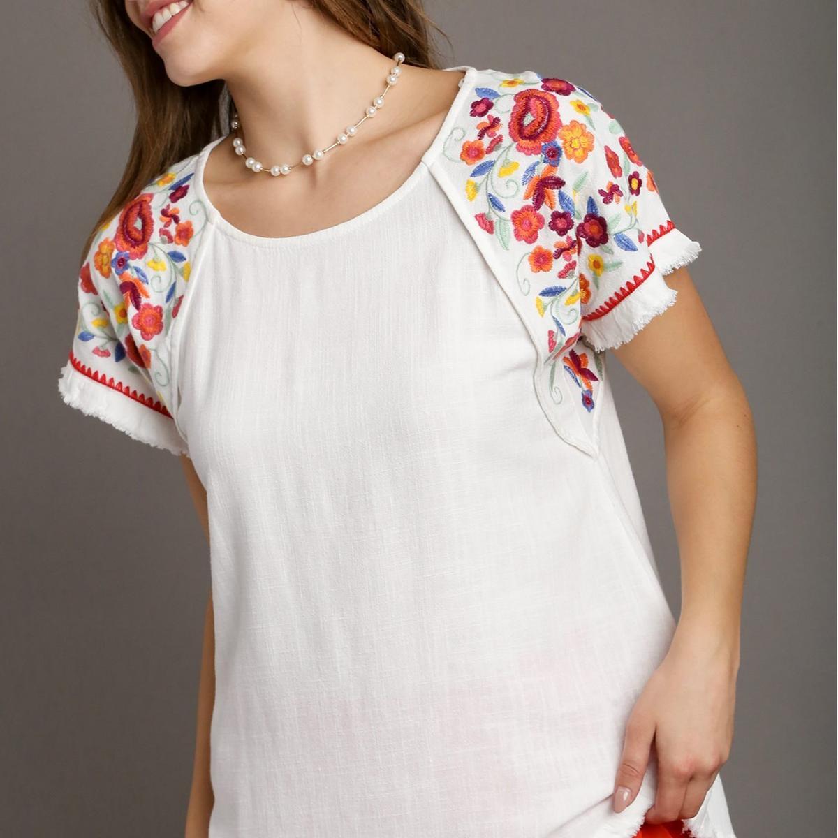 Embroidered Slv Top Product Image
