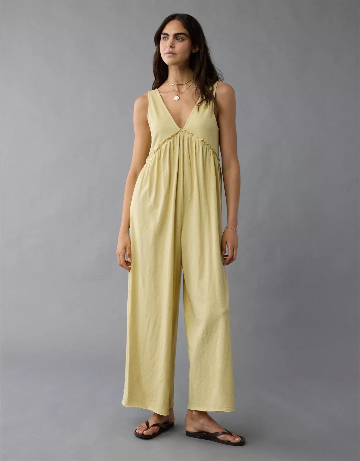 AE Sunchaser Knit V-Neck Jumpsuit Product Image