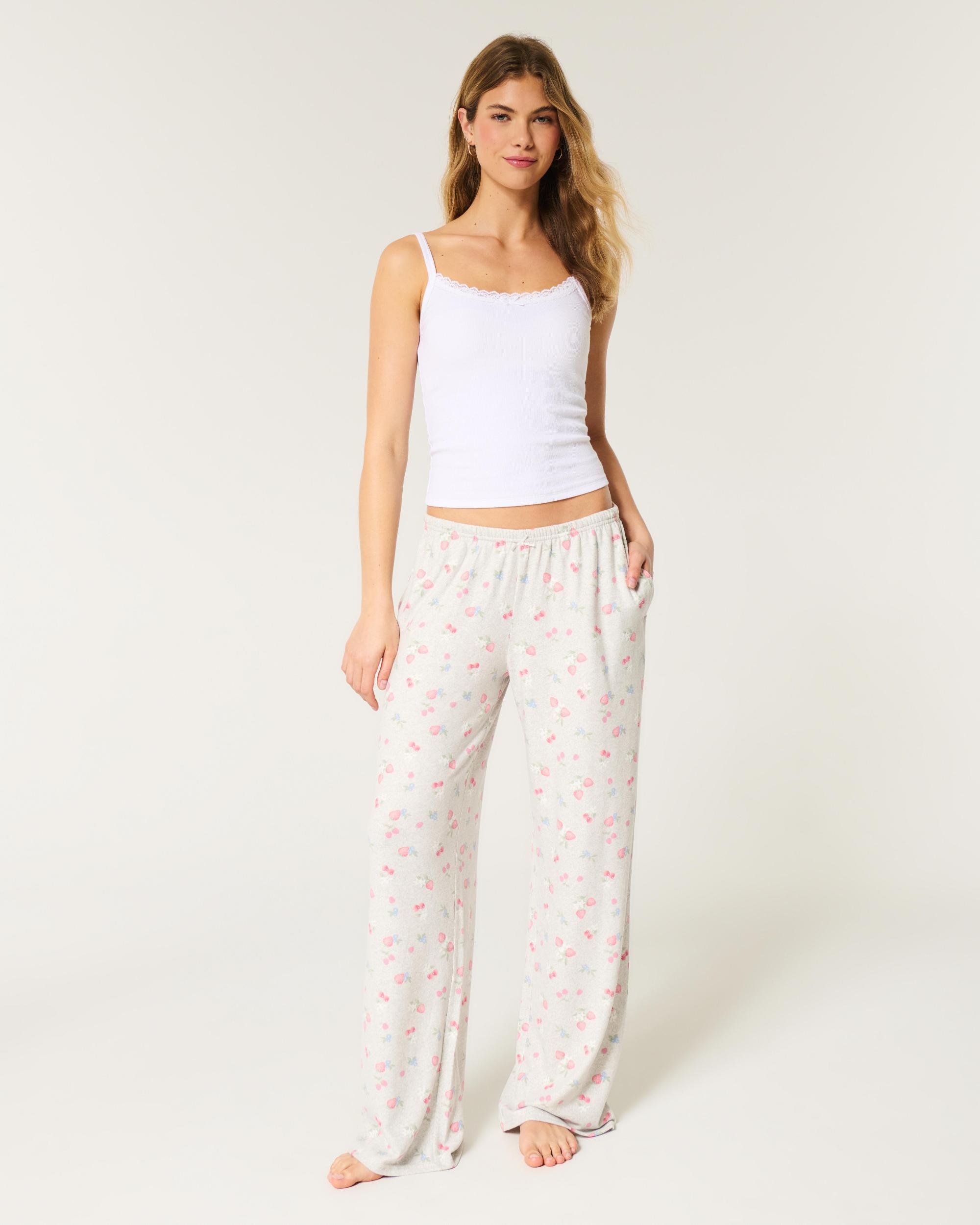 Bear Graphic Pajama Pants Product Image