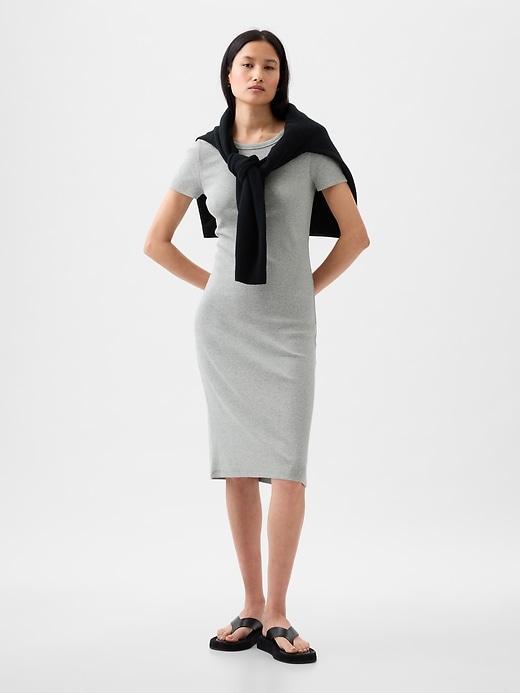 Modern Rib Midi T-Shirt Dress Product Image