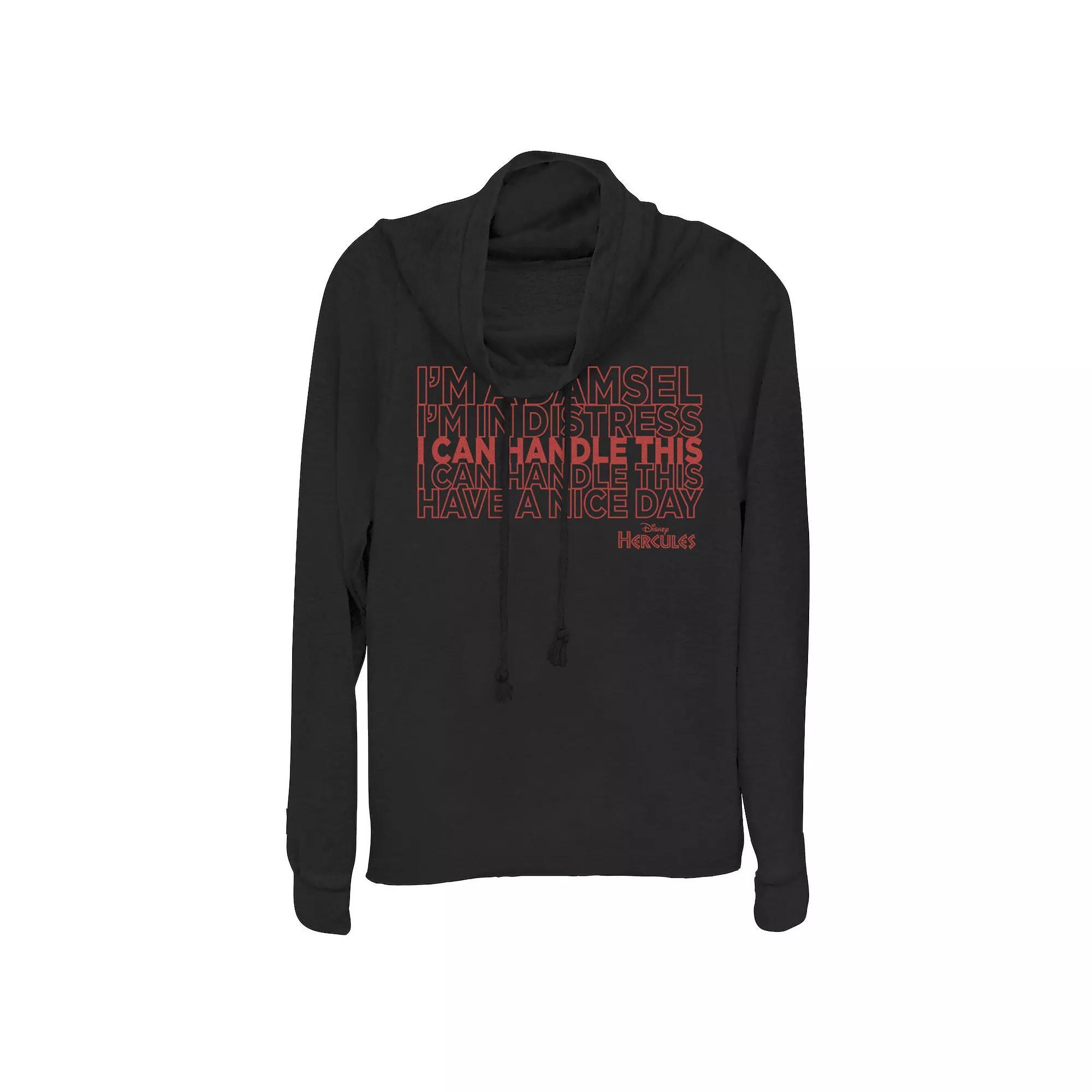 Juniors' Fender Stacked Guitar Faded Logo Cowlneck Graphic Lightweight Long Sleeve, Girl's, Size: Medium, Blue Product Image
