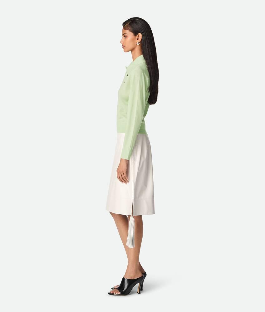 Women's Light Fine Cashmere Polo in Aquamarine Product Image