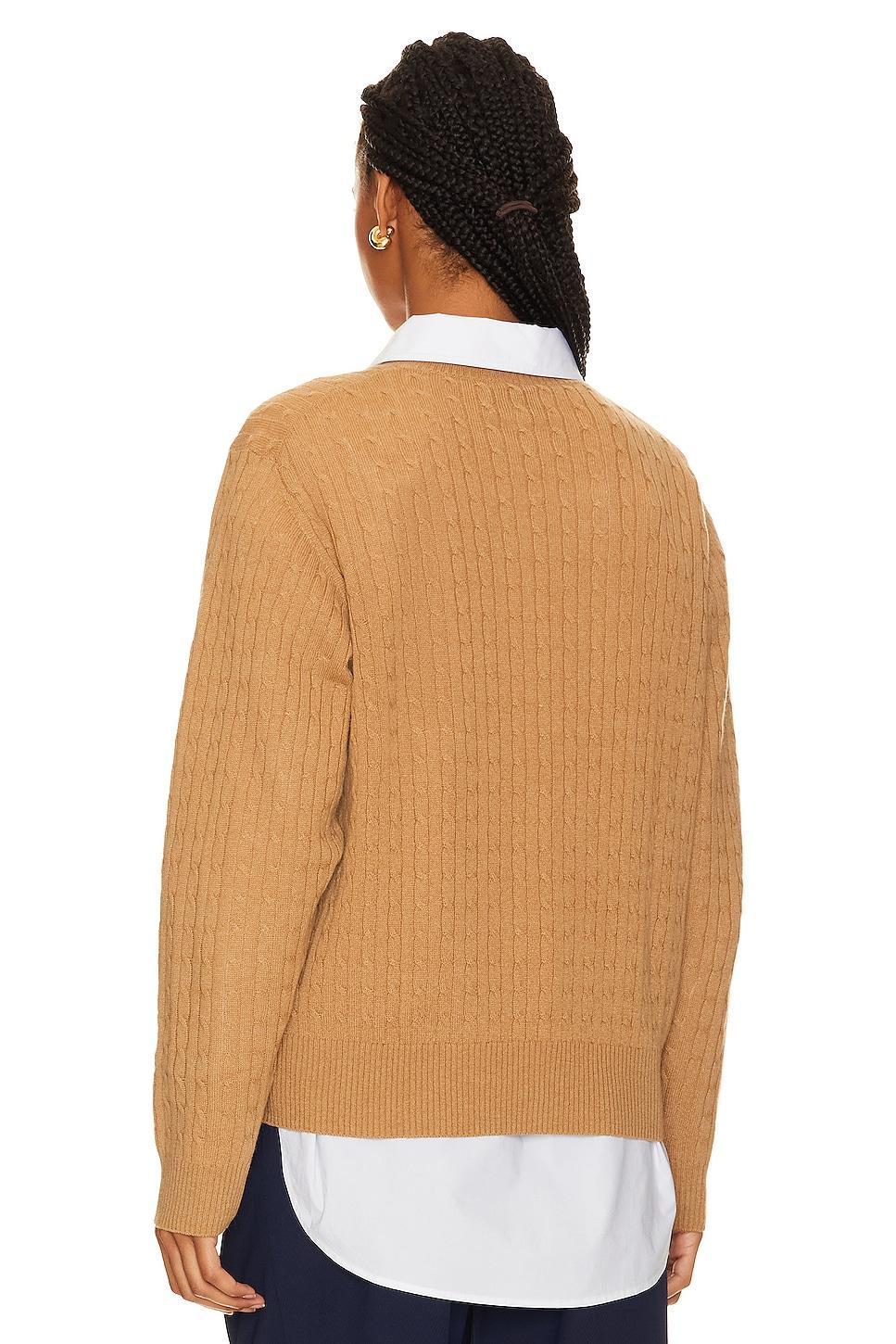 Cashmere Cropped Cable Crew Product Image