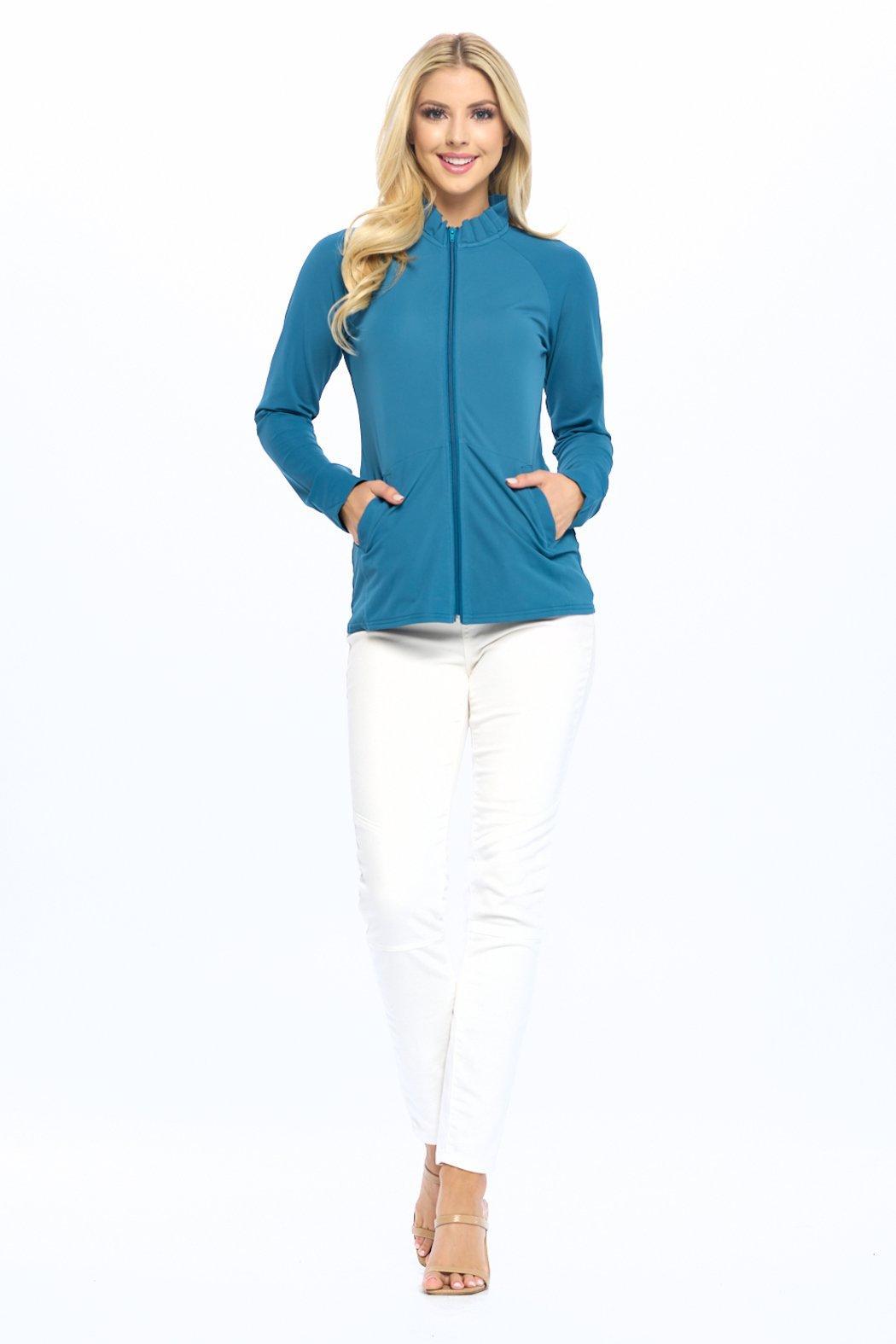 Teal Full-Zip Jacket Product Image