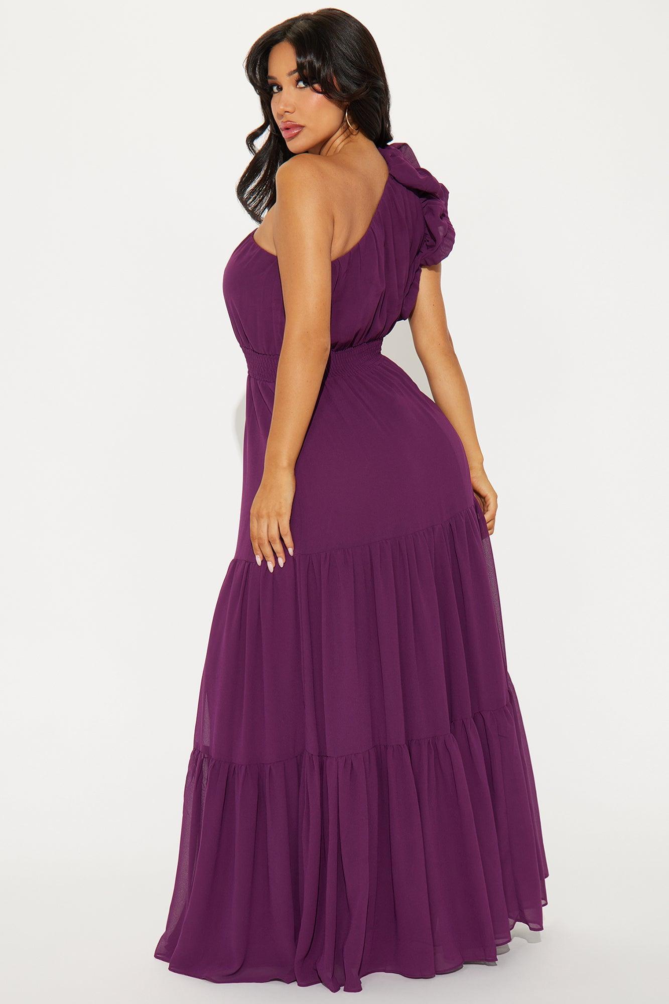 Dearest Friend Chiffon Gown - Eggplant Product Image