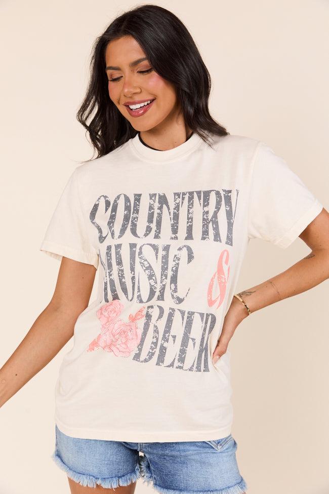 Country Music & Beer Ivory Graphic Tee Product Image