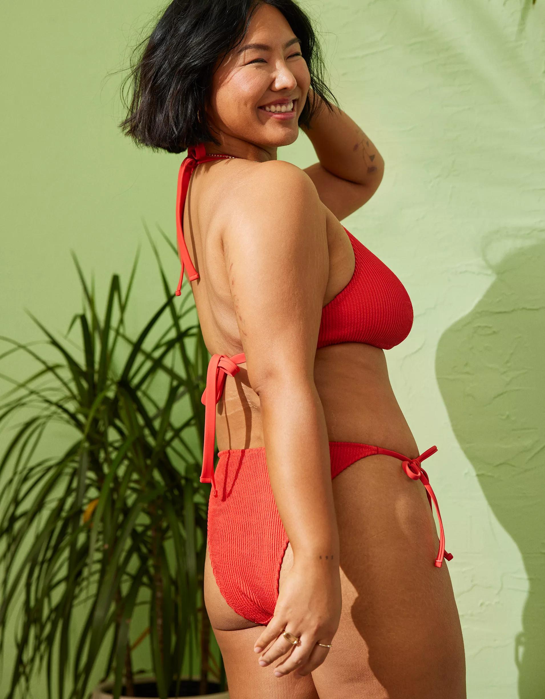 Aerie Crinkle Cheekiest Tie Bikini Bottom Product Image