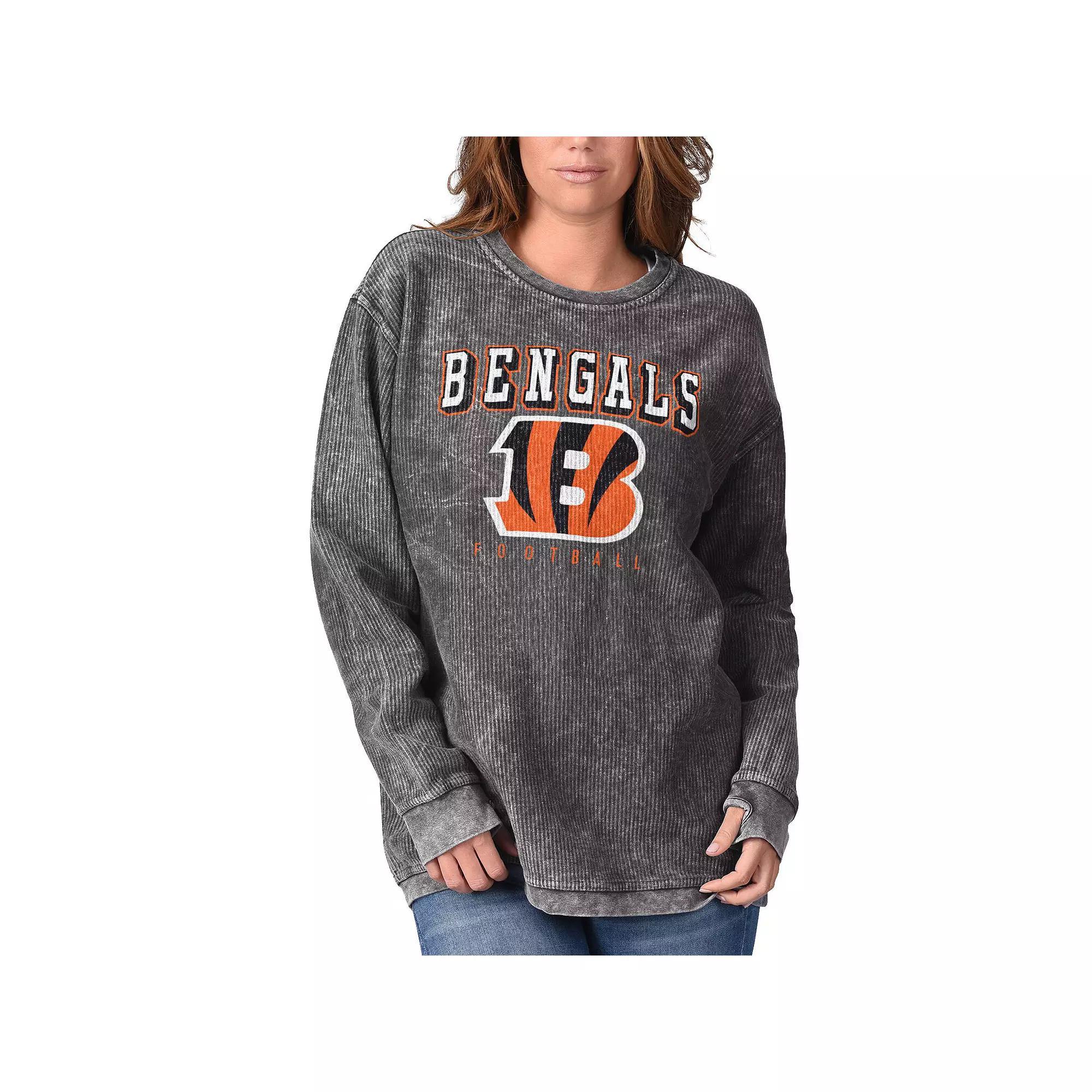 Women's G-III 4Her by Carl Banks Black Cincinnati Bengals Comfy Cord Pullover Sweatshirt, Size: Small Product Image
