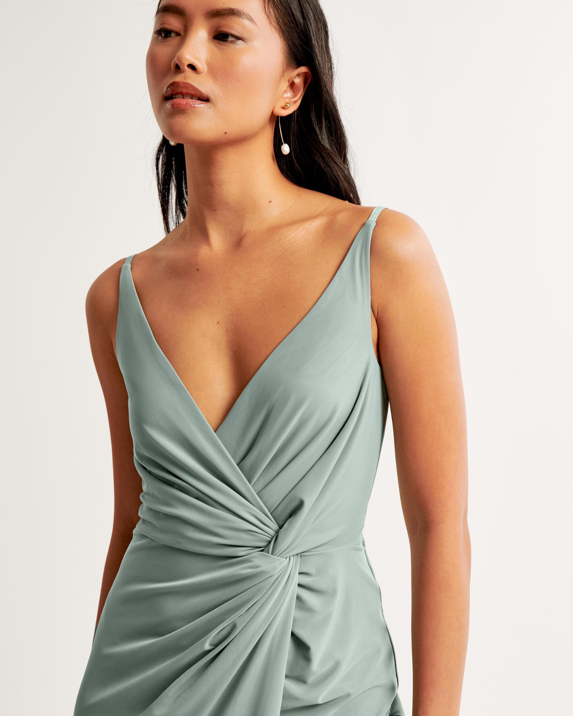 Mesh Twist Wrap Maxi Dress Product Image