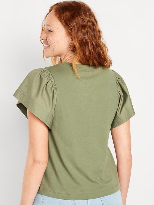 Flutter-Sleeve Combination Top Product Image