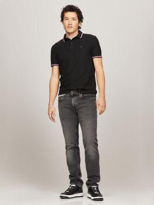Slim Fit Stripe-Cuff Stretch Pique Polo Product Image