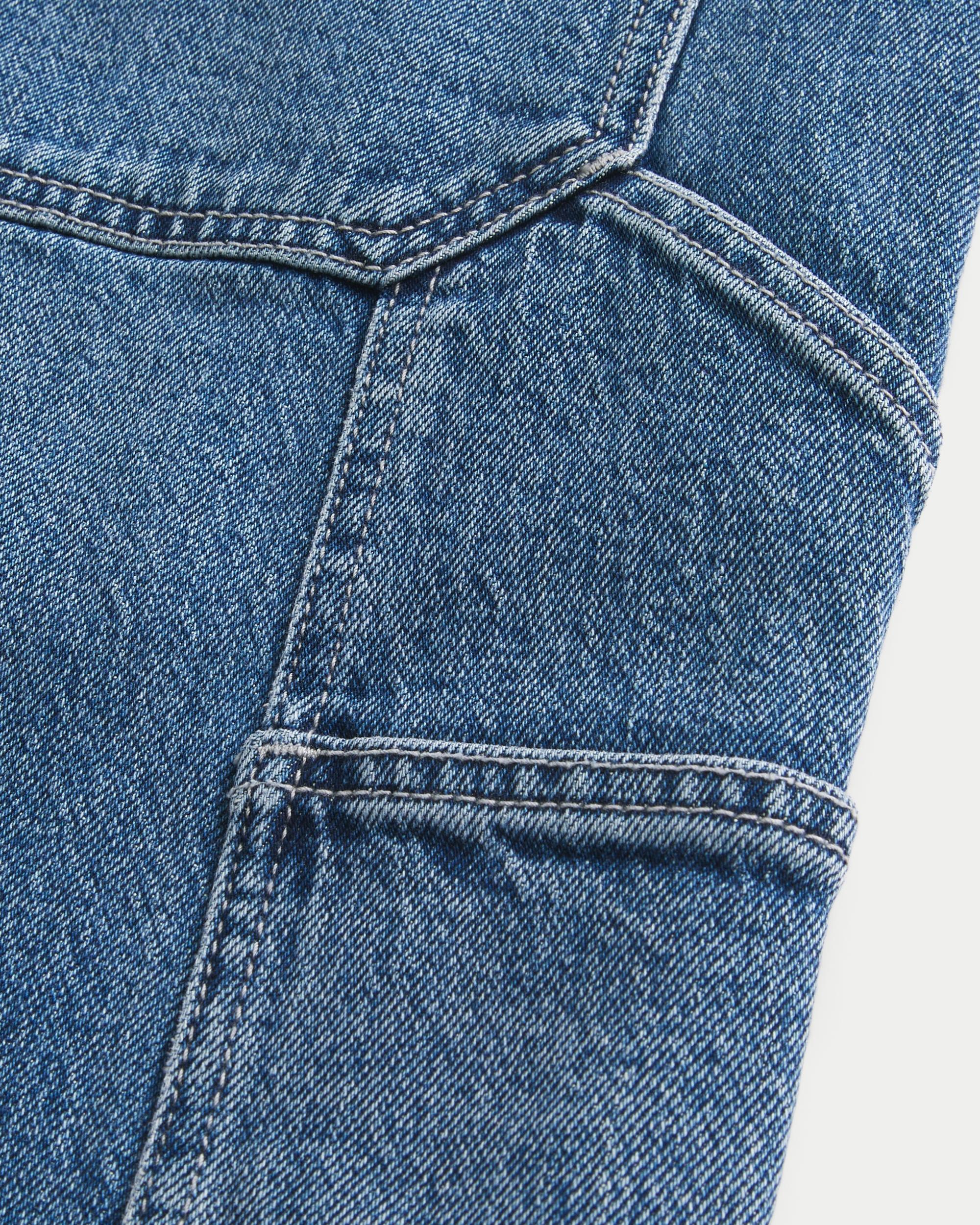 Washed Black Baggy Denim Shorts Product Image