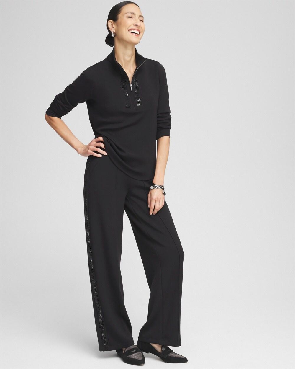 Women's Scuba Embellished Sweatshirt Top Product Image