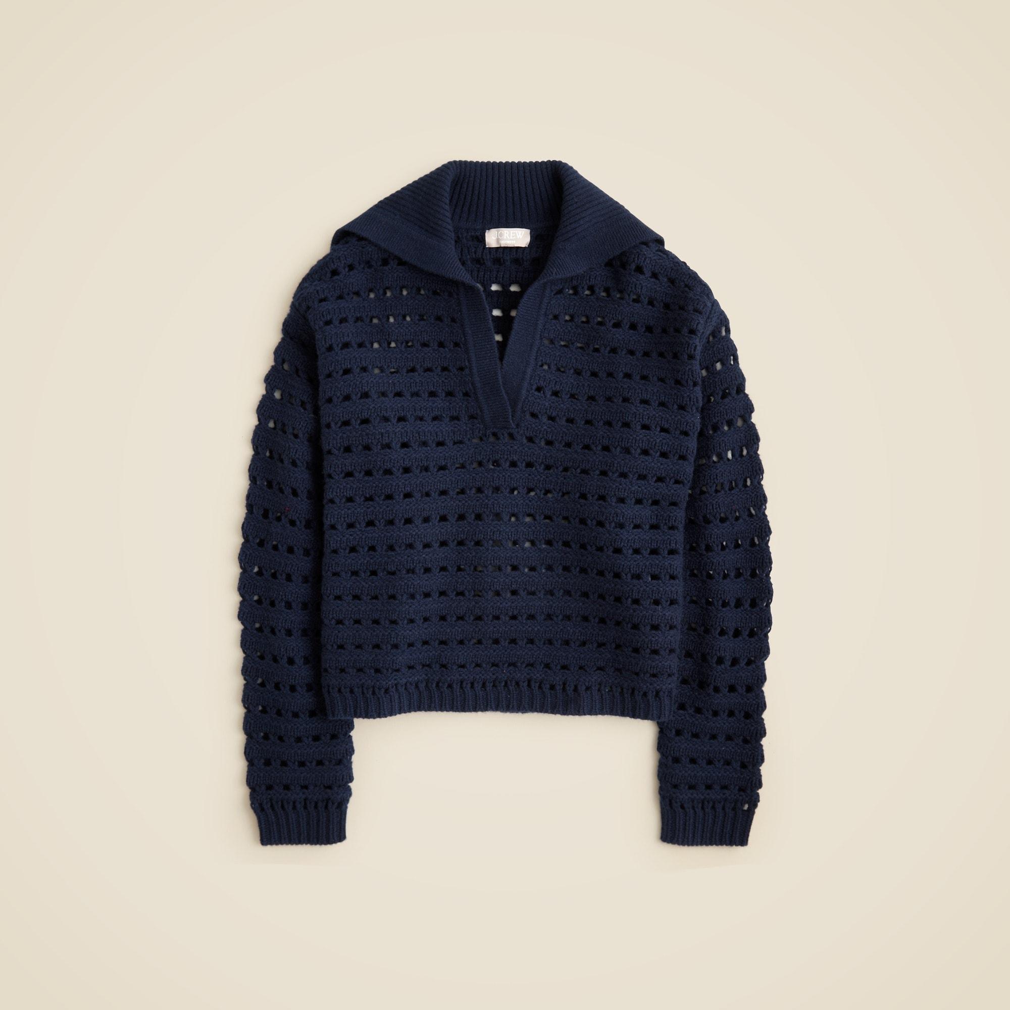 Collection cashmere sailor-collar pointelle sweater Product Image