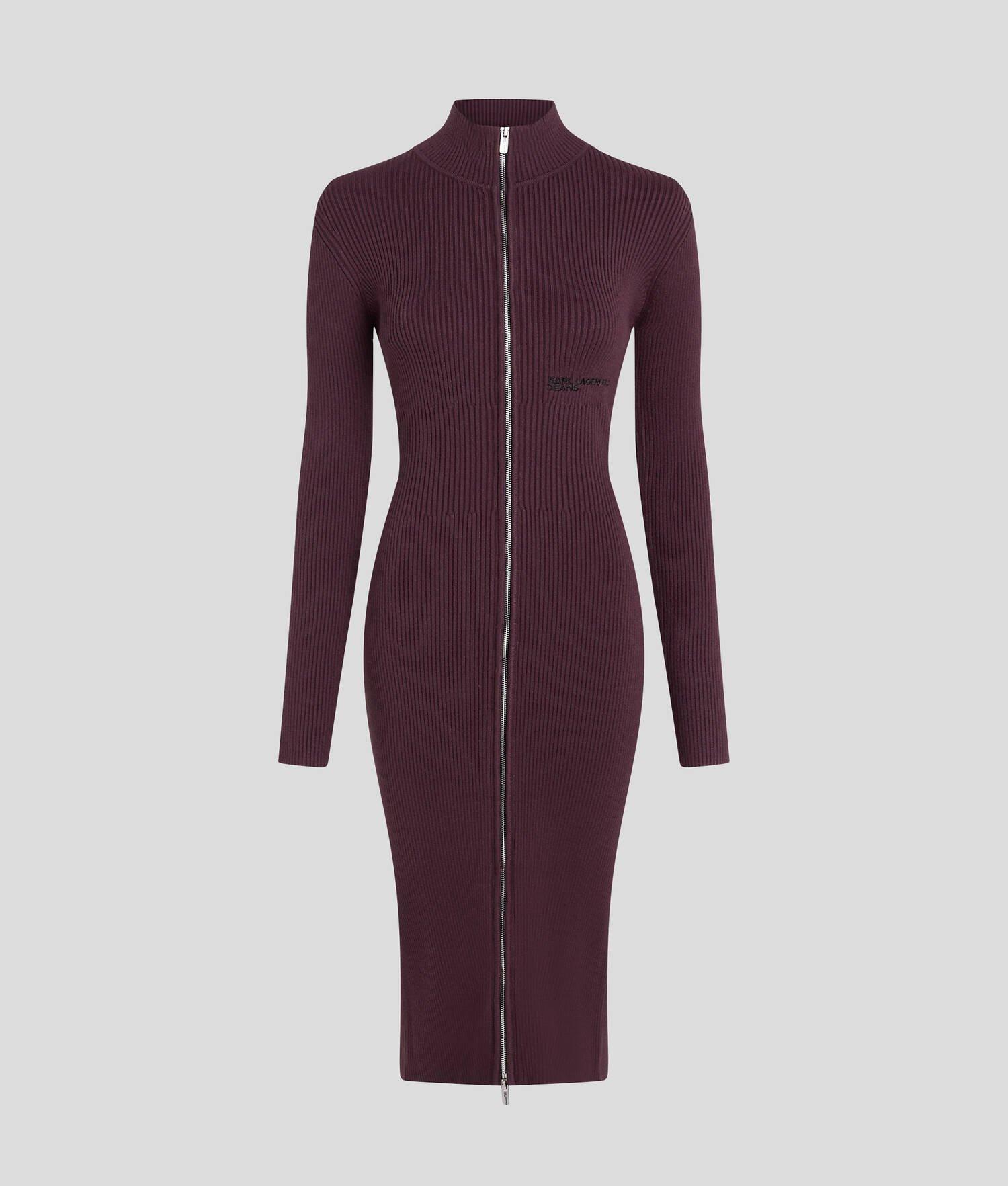 KLJ ZIP-FRONT KNIT DRESS Product Image