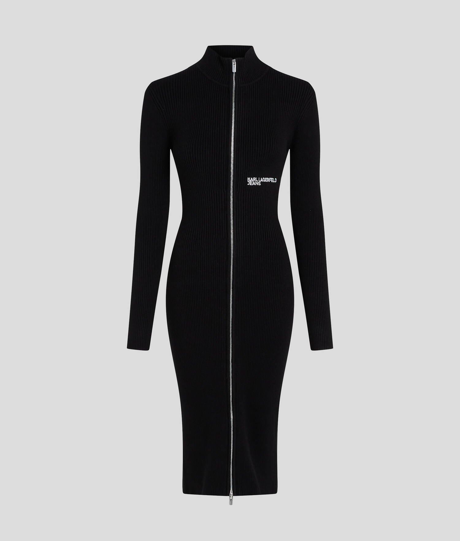 KLJ ZIP-FRONT KNIT DRESS Product Image