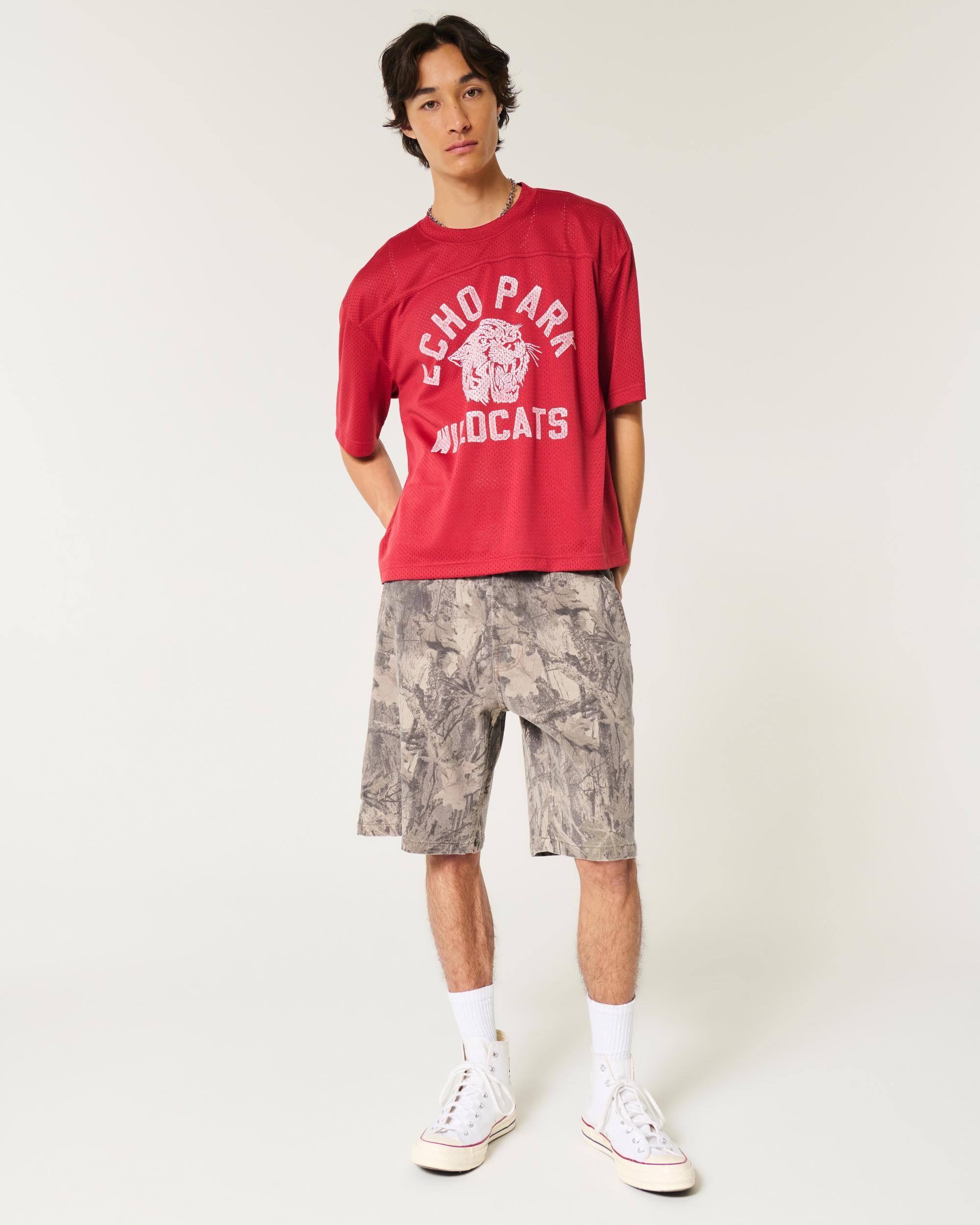 Washed Black Baggy Denim Shorts Product Image