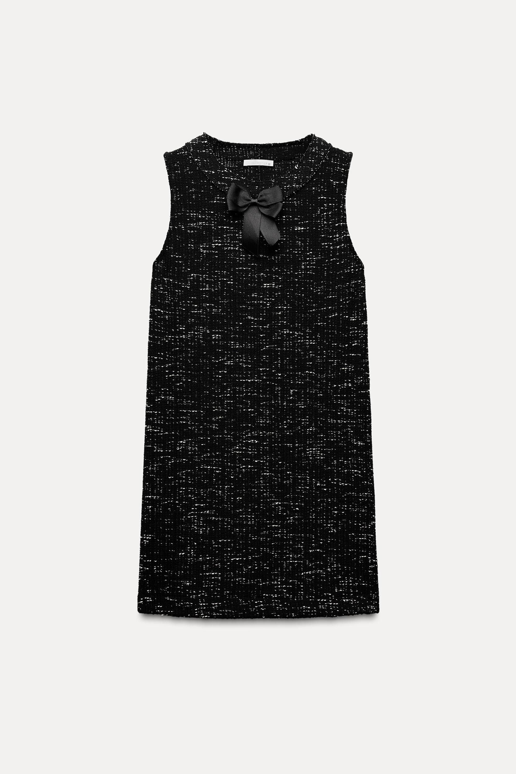 TEXTURED BOW SHORT DRESS Product Image