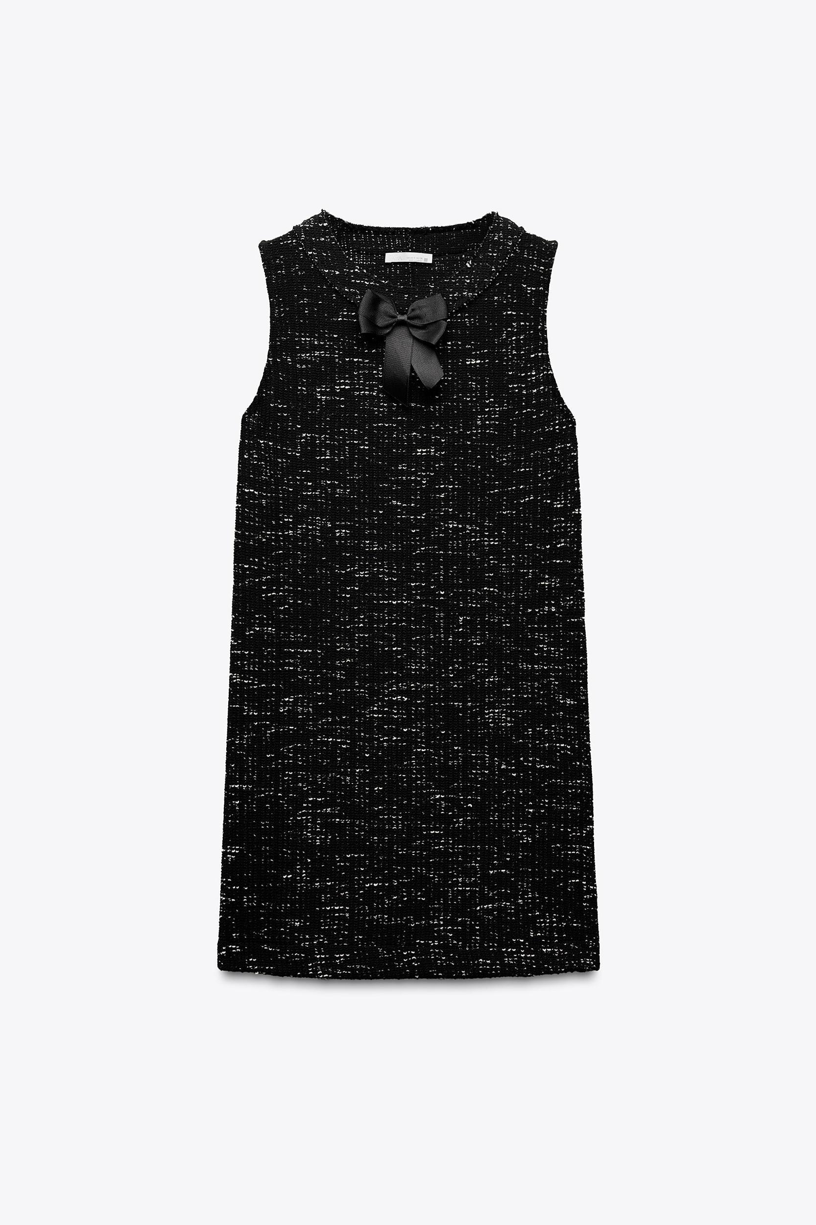 TEXTURED BOW SHORT DRESS Product Image