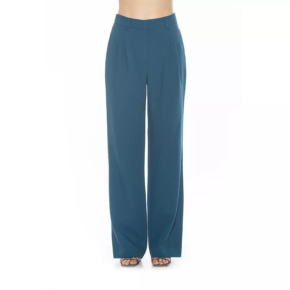 Women's ALEXIA ADMOR Ellie Wide Leg Pleated Pants, Size: 4, Halogen Blue Product Image