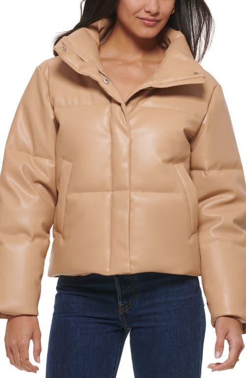 Womens Levis Faux-Leather Short Puffer Jacket Product Image