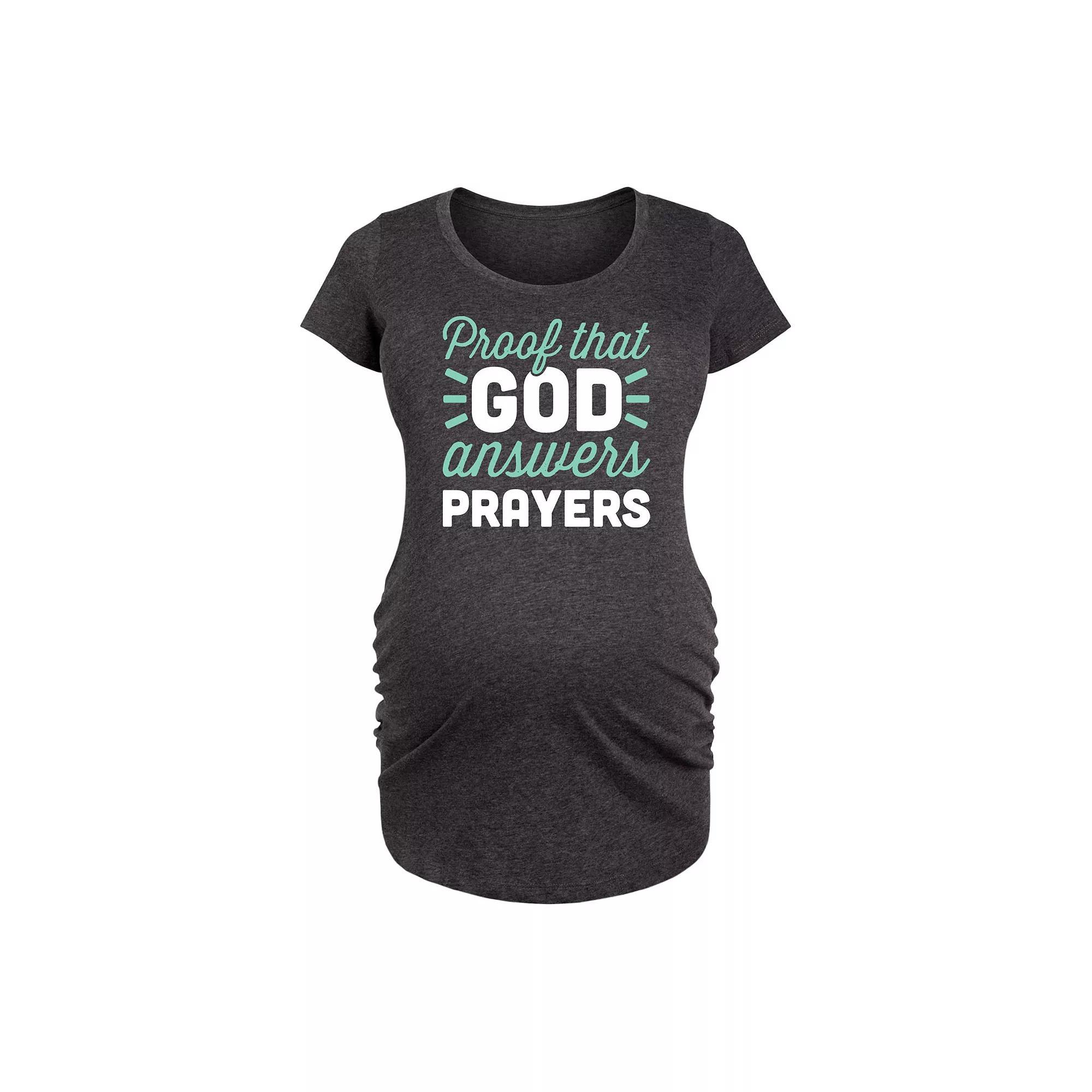 Maternity Be Kind Colorful Letters Graphic Tee, Womens Heather Grey Product Image