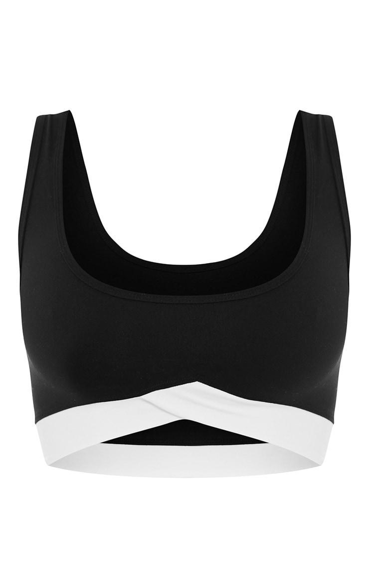 PLT SPORT Black Sculpt Contrast Detail Sport Bra Product Image