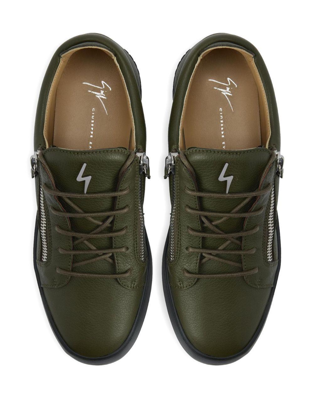 Frankie zip-detail leather sneakers Product Image